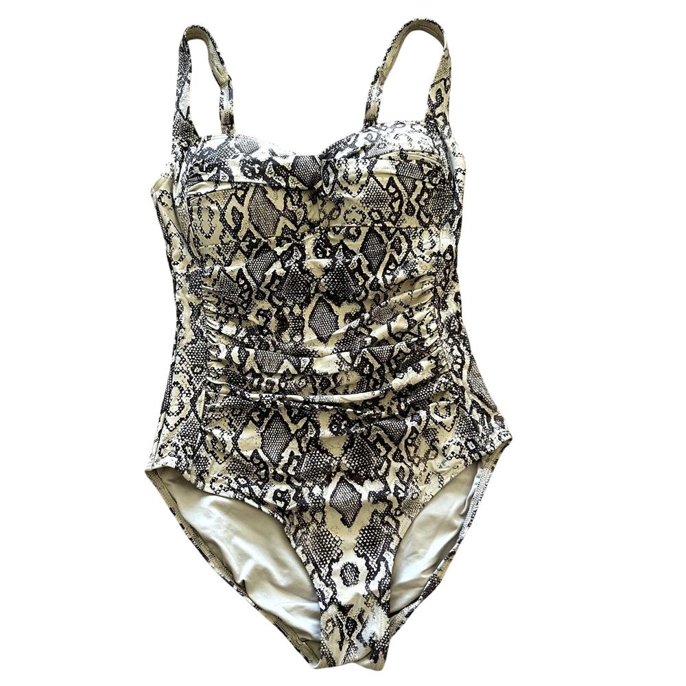 Nip Tuck Swim Snakeskin Tummy Control Shaping One… - image 4